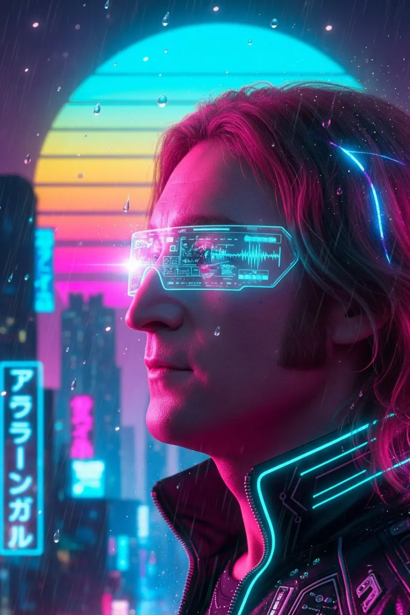 John Lennon - Cyber Punk art style carta hahnemühle da Lembayung art