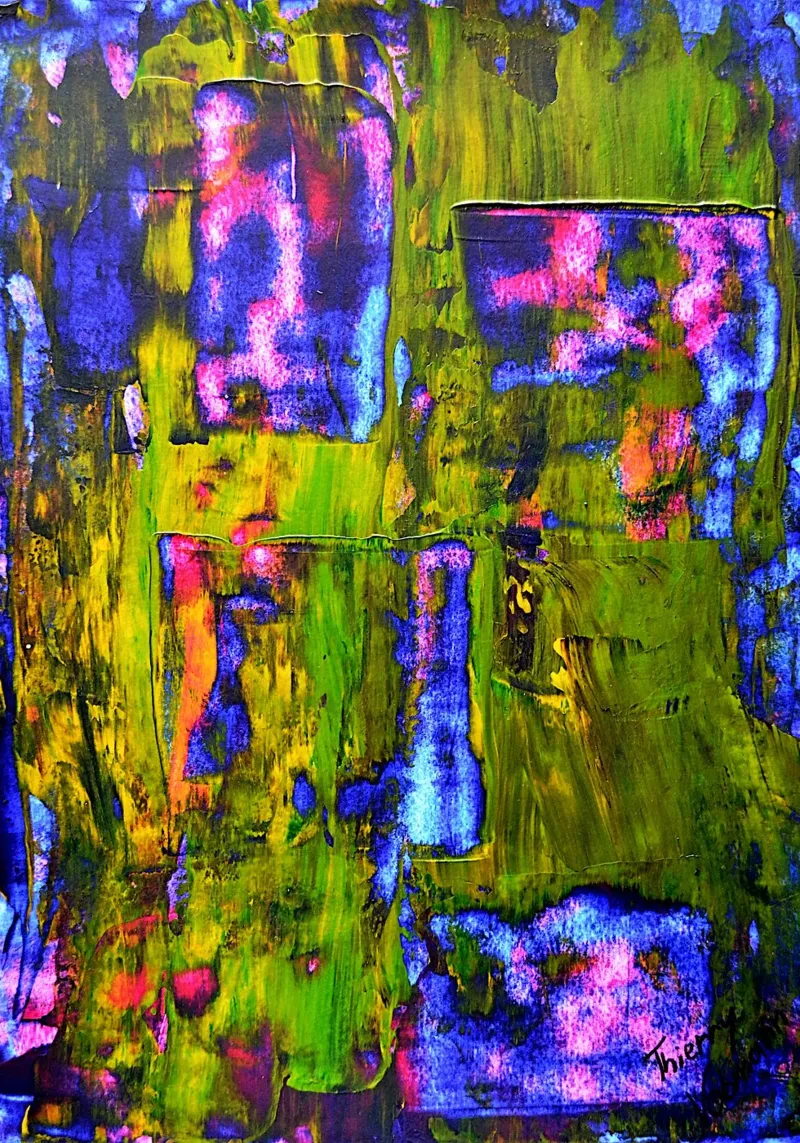 Inspired by Hans Hofmann. 5. poster con telaio in legno da Thierry Vobmann Abstract painting