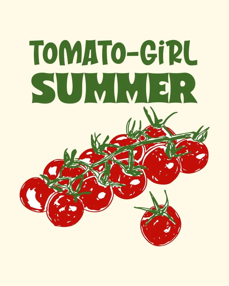 Tomaat Meisje Zomervibes Illustratie hahnemühle van EDMPROJECT