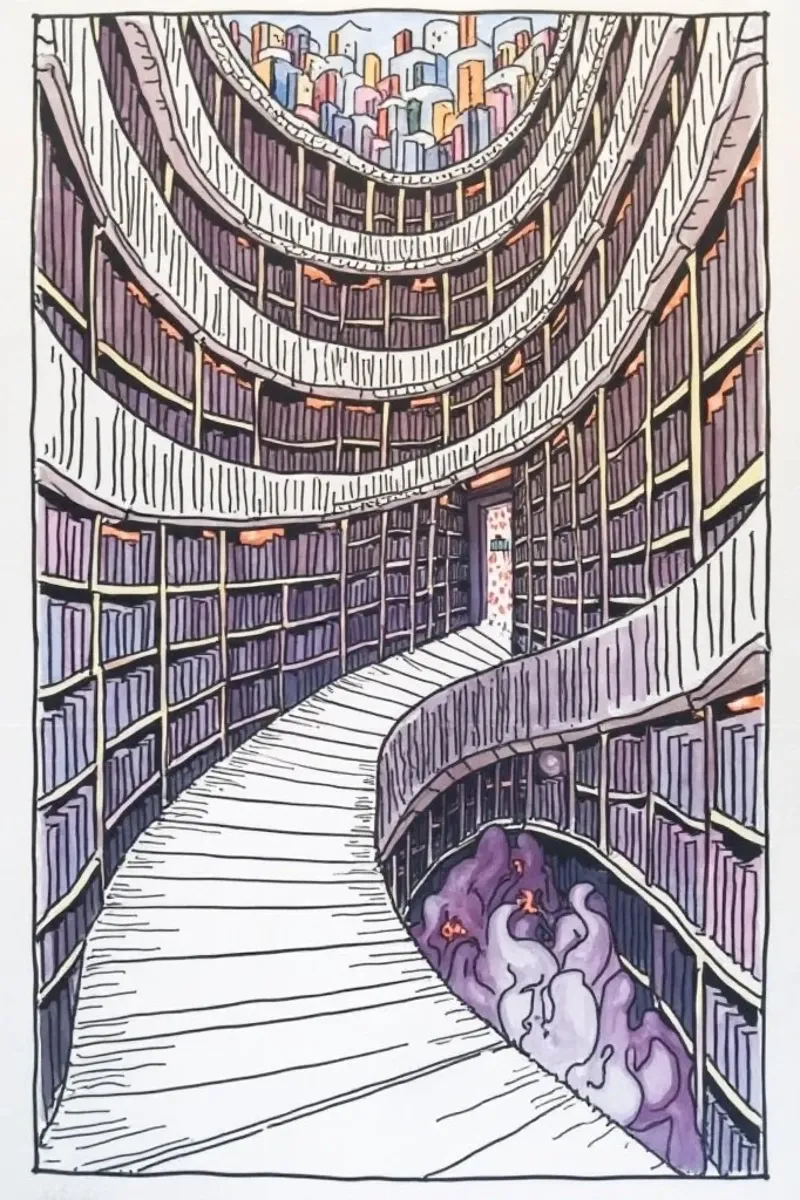The Library 3 canvas by Dustlight Atelier