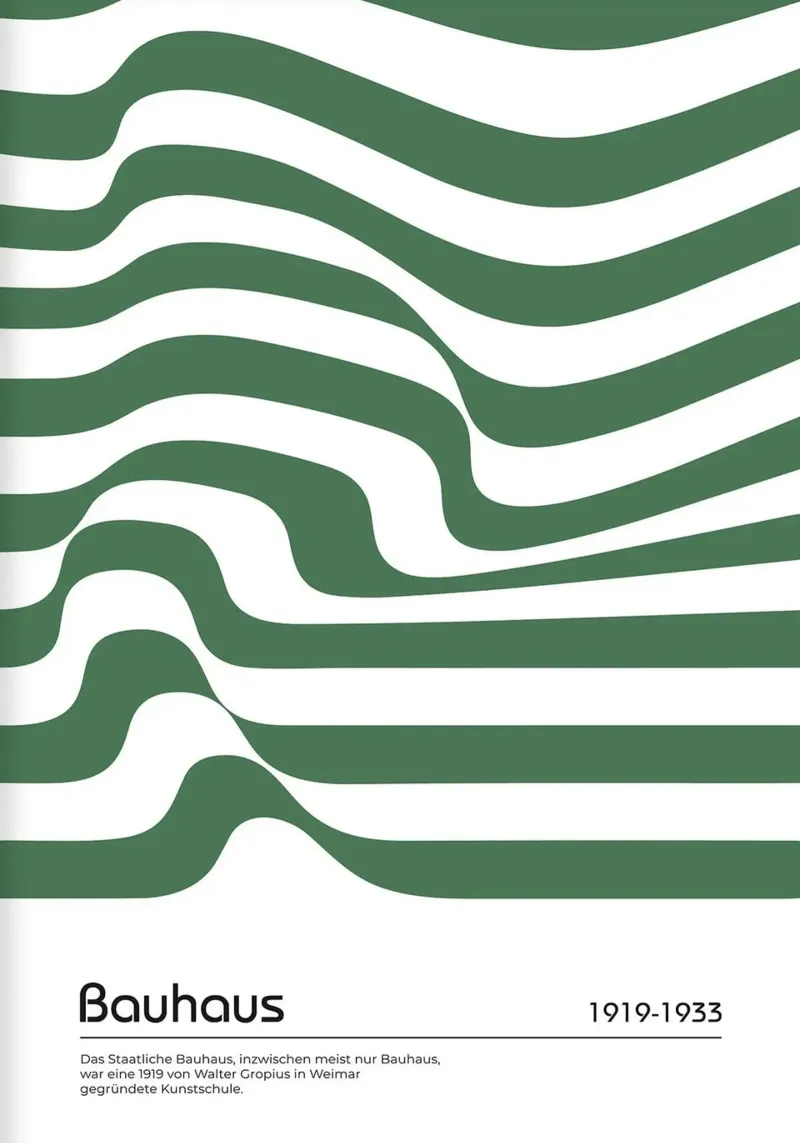 strisce verdi linee ondulate tela da David Taylor