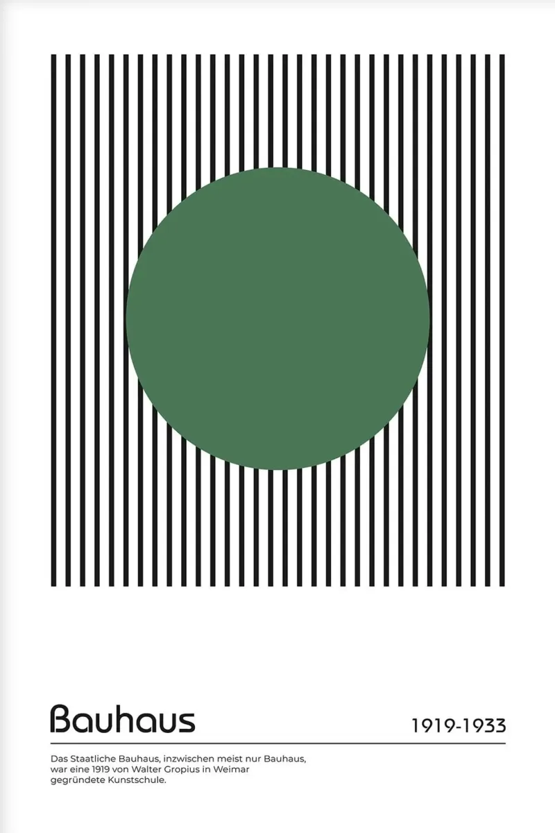 cerchio verde linee verticali nere tela da David Taylor