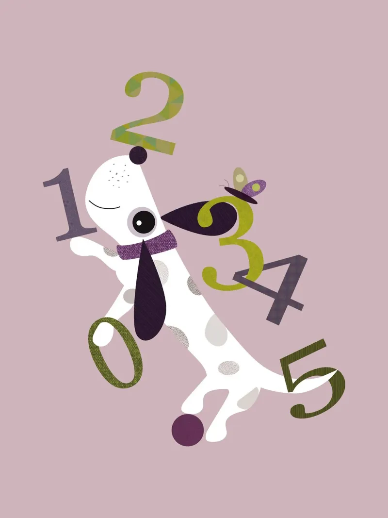 Counting Pup A Playful Numbers Print poster by JaySan Studio