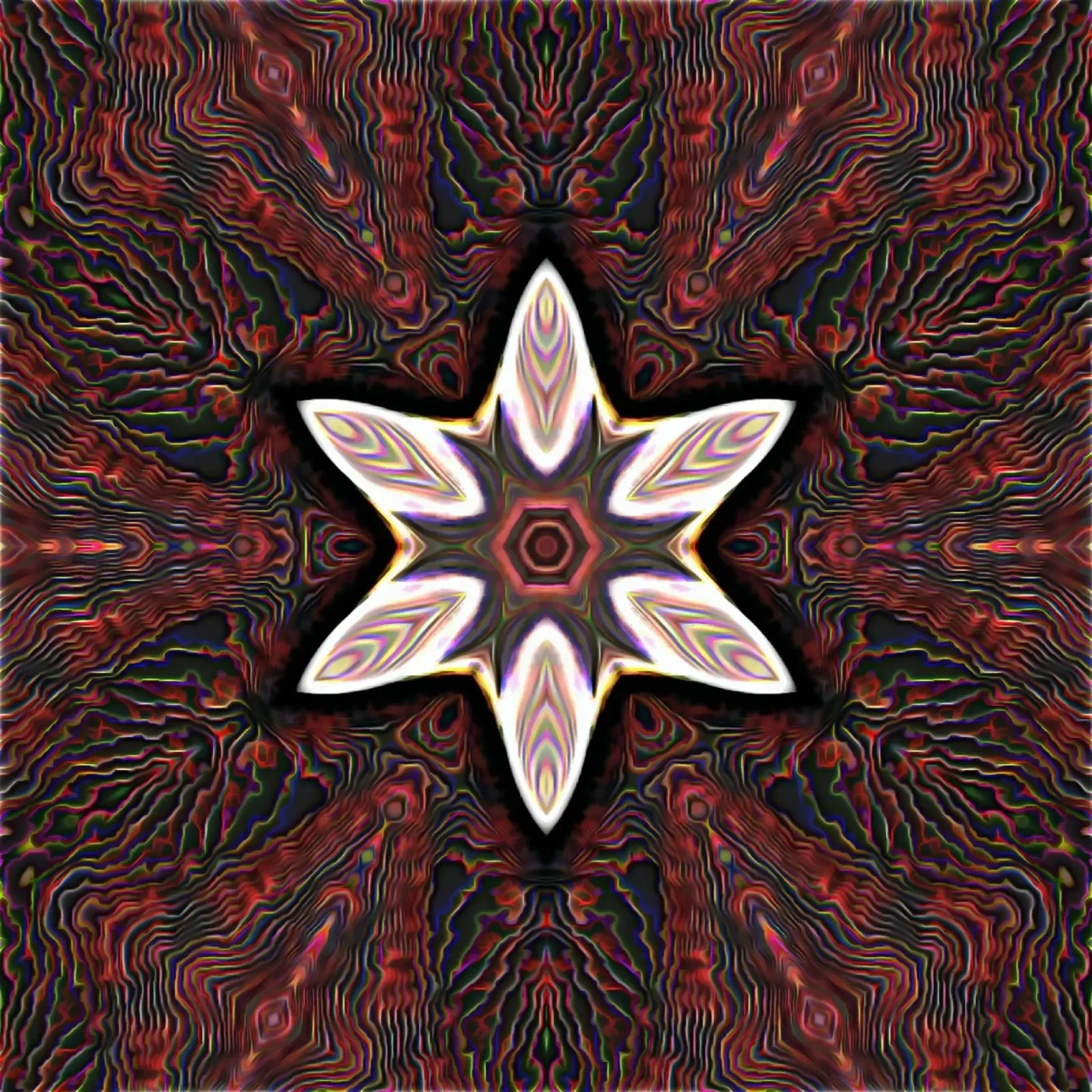 Bright star on textured reddish dark background canvas by Gürsel Yesil Digital Art
