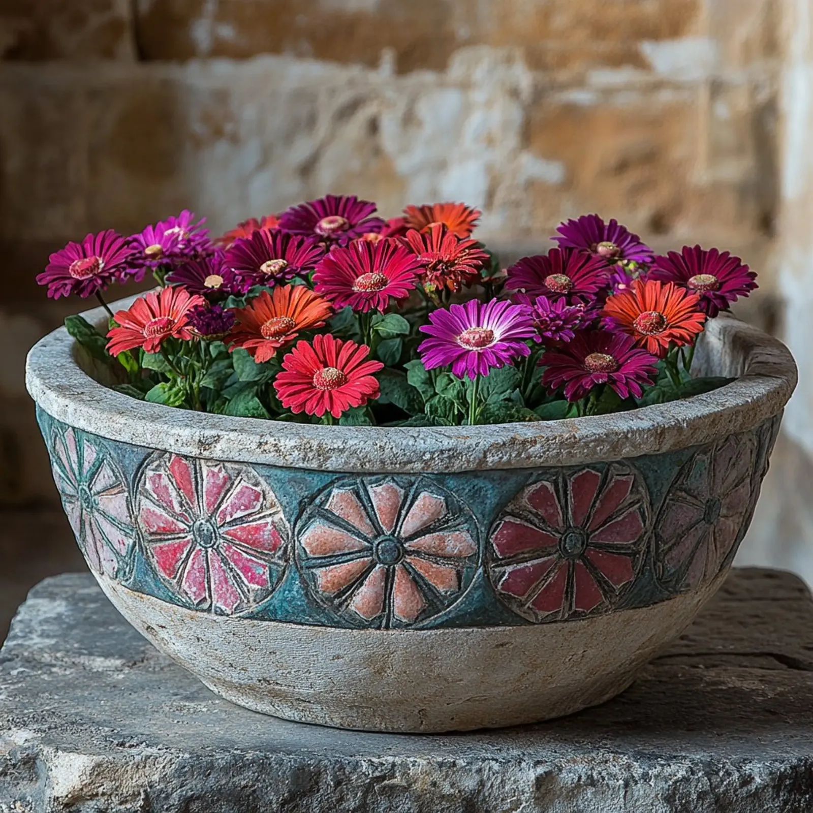 Terracotta Flower Bowl poster with plastic frame by PhotoVibe Decor