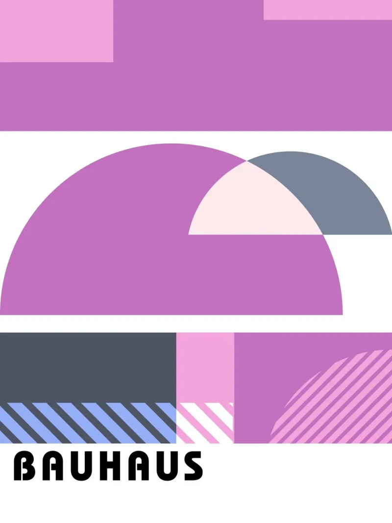 Grafica Bauhaus - Design geometrico in rosa carta hahnemühle da Studio Vibe