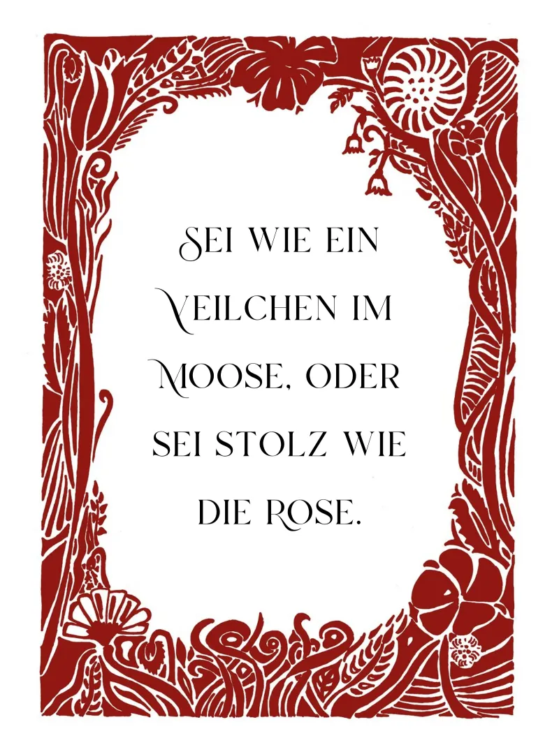Sé como una violeta en el musgo, o enorgullécete como la rosa poster de PaperLine Art
