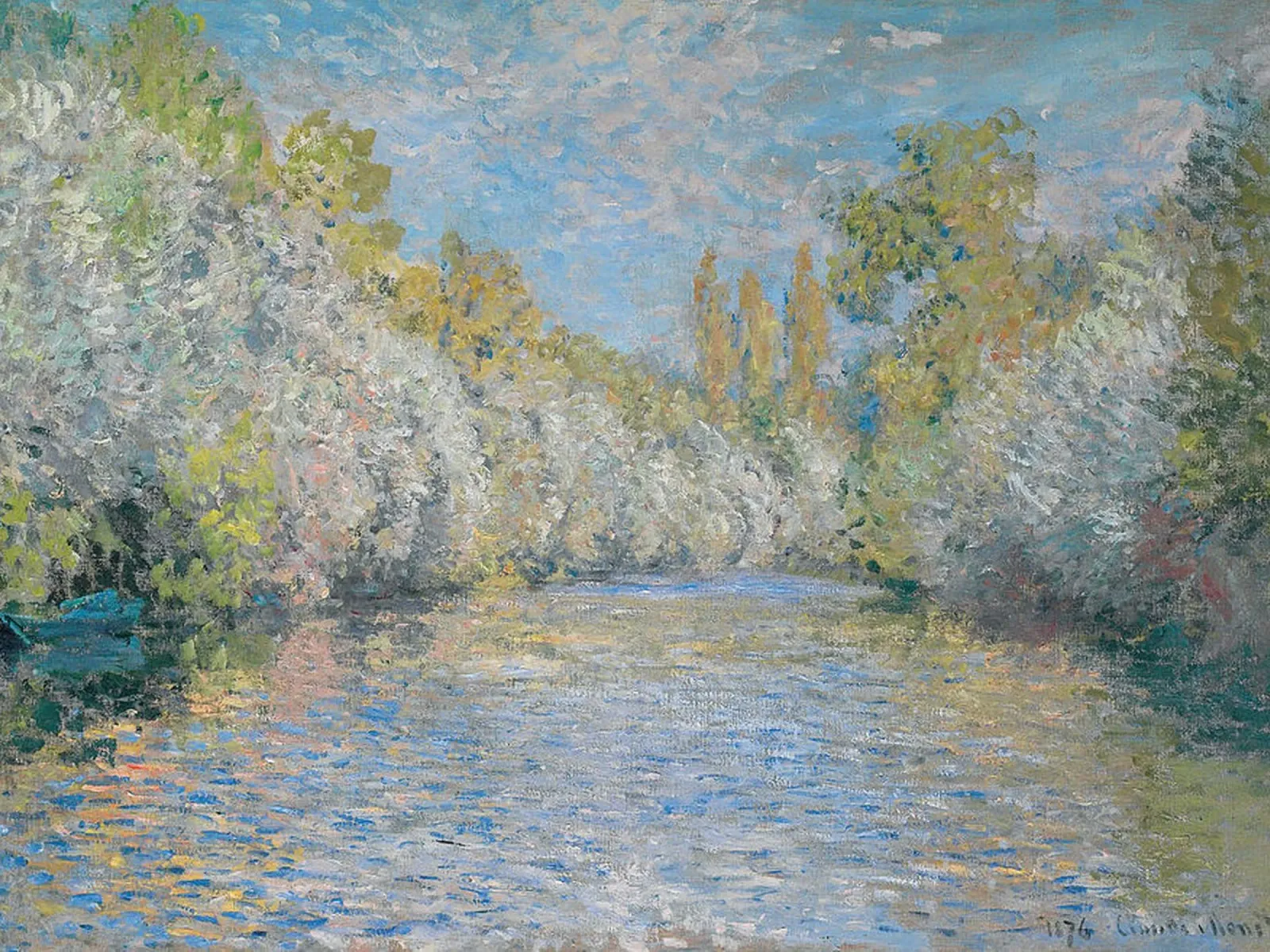 Le Yerres presso Montgeron, 1876 pellicola backlit da RodneyArt