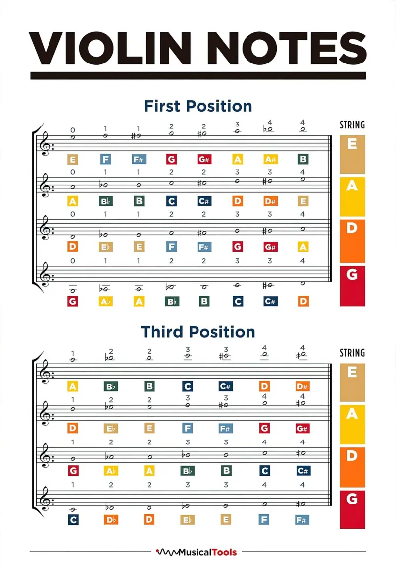 Violin Notes Chart canvas by musicaltools