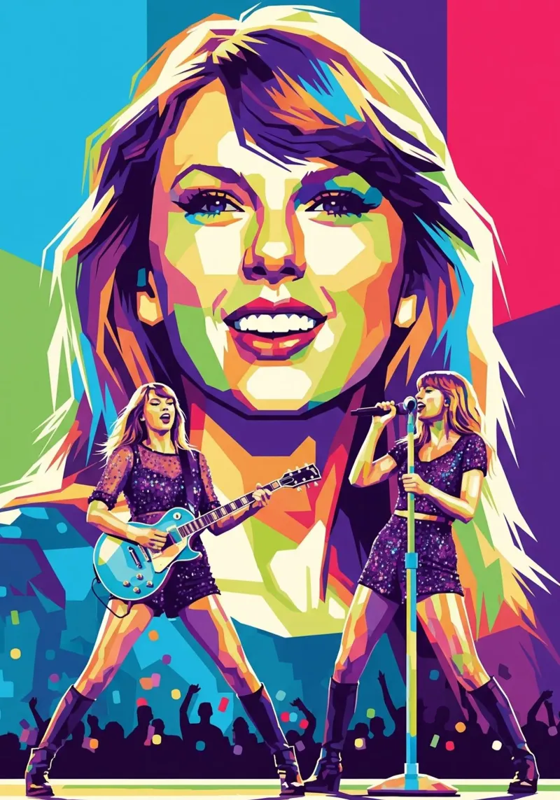 Taylor Swift - WPAP art style (1) alluminio dibond da Hantamrata