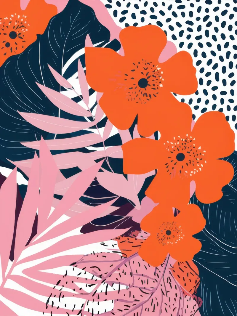 Levendig bloemencontrast canvas met Baklijst van Bring Haven