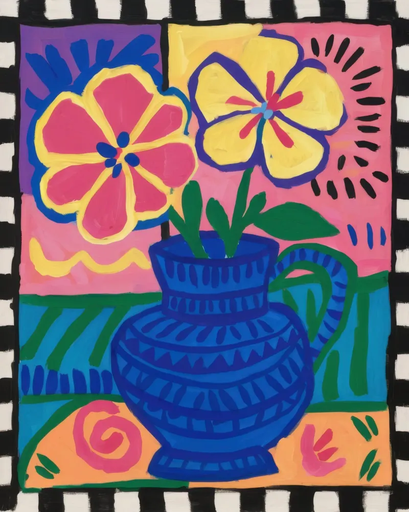 Bohemian Floral Stillness Acryl-Glas von Solar Paint