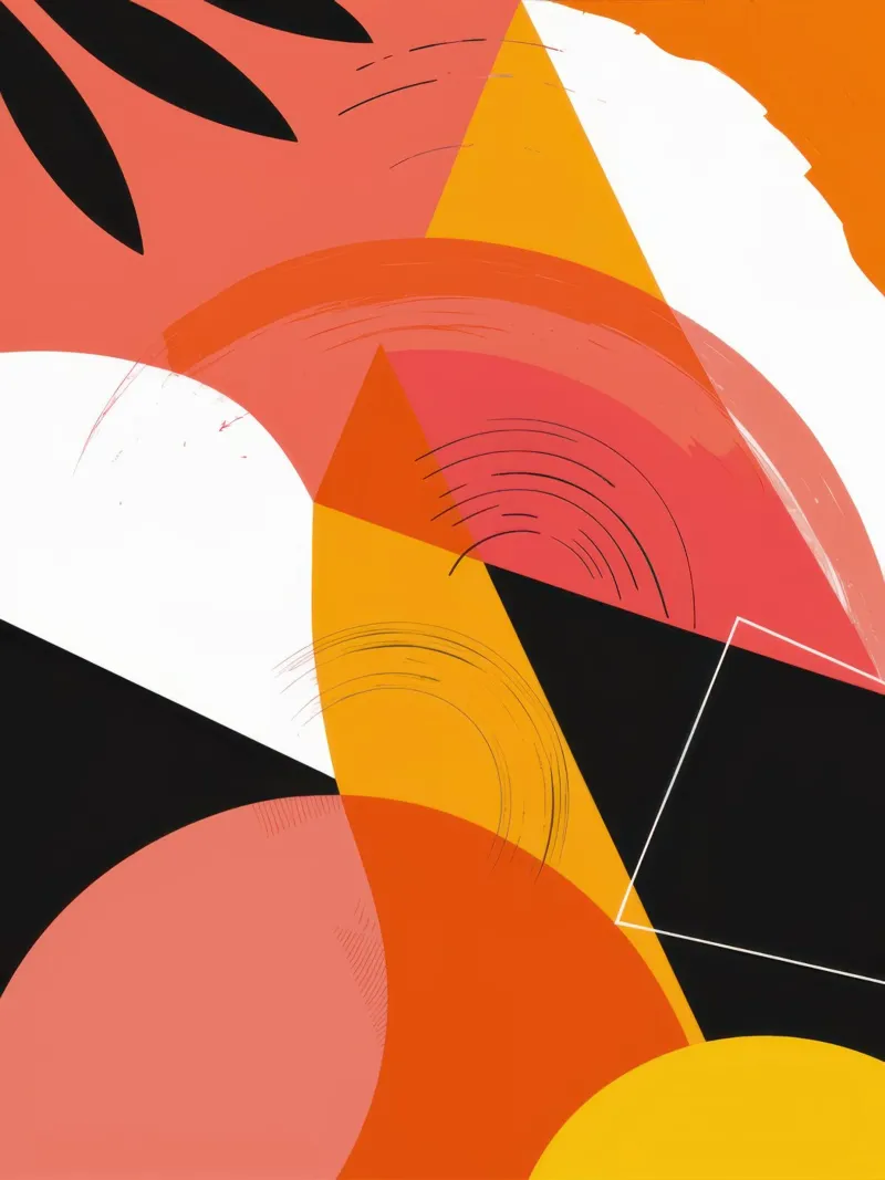Forma abstracta de flamenco poster con marco de madera de Bring Haven