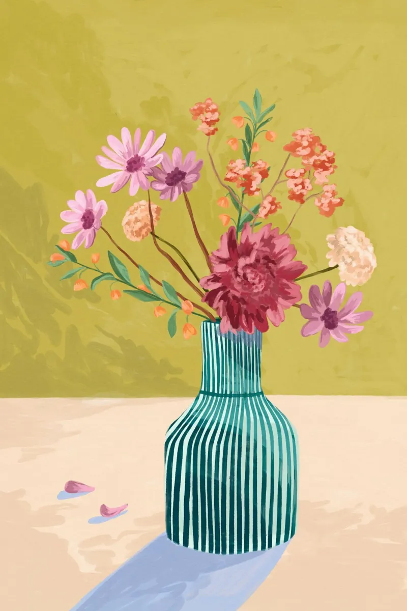 Wildflowers aluminium-dibond van Goed Blauw