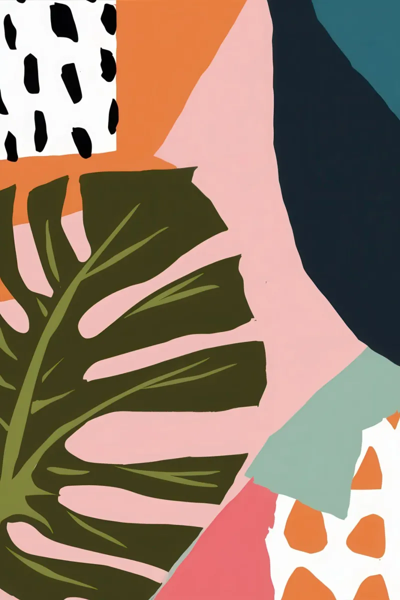 Monstera Collage Astratto poster da Lunar Valentina