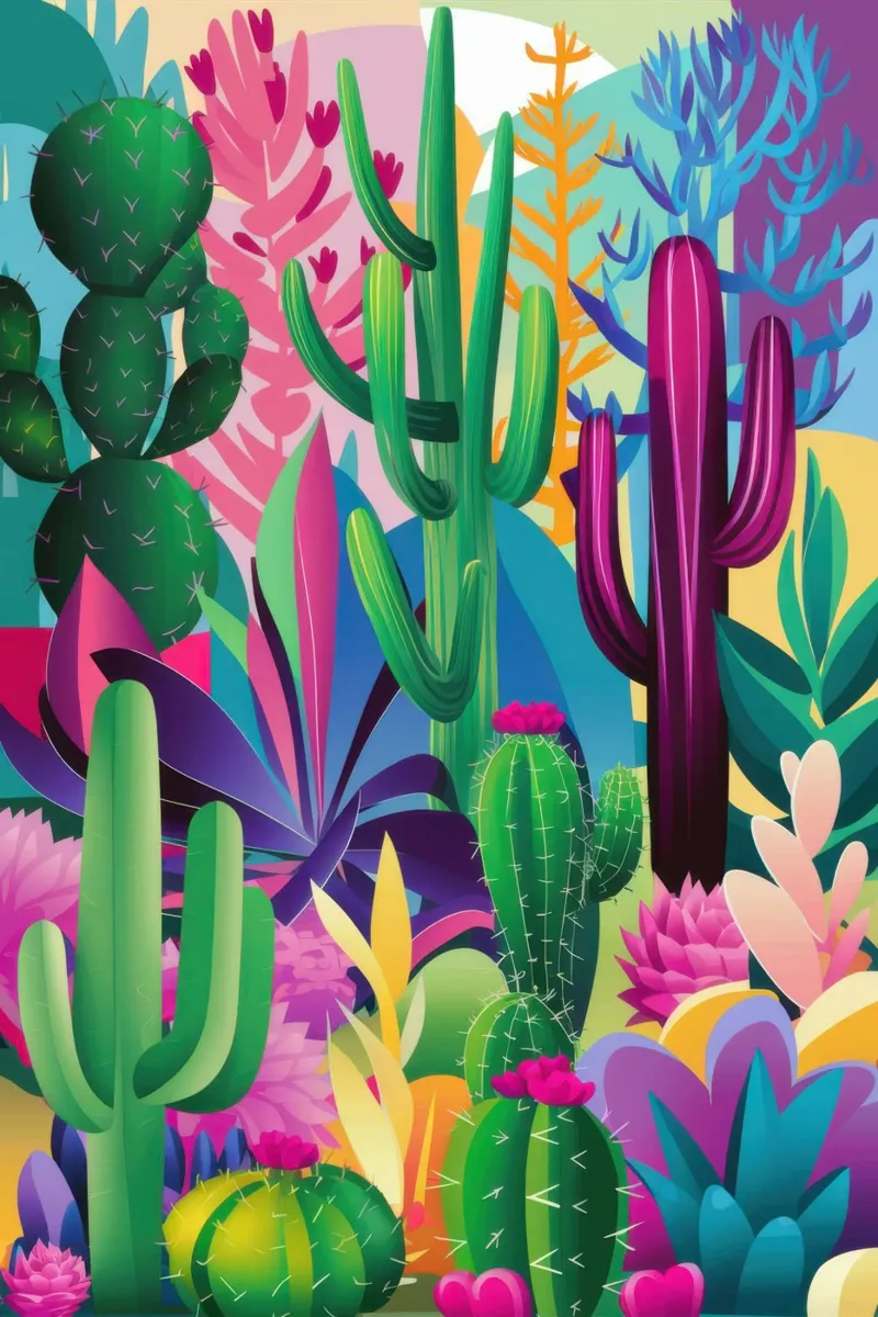 Luminous Desert Bloom (floraison lumineuse du désert) poster de Solar Paint