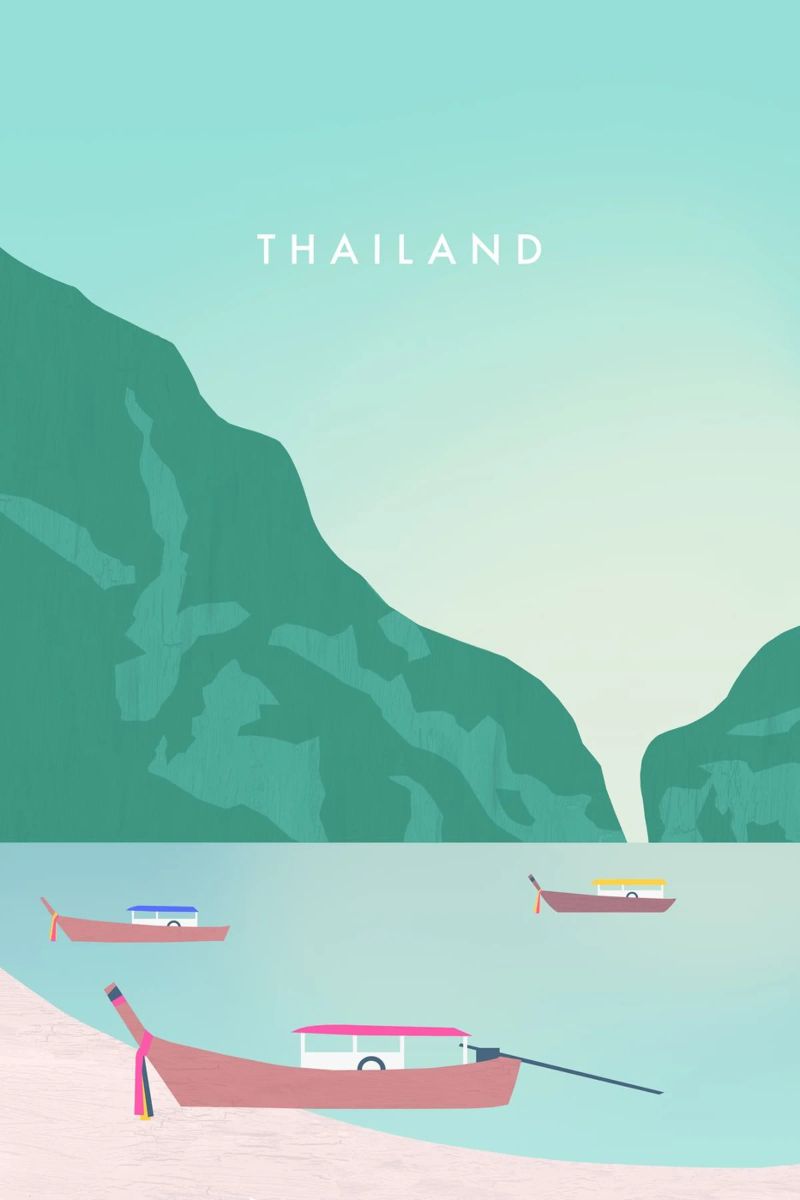 Thailand poster with aluminum frame by Katinka Reinke