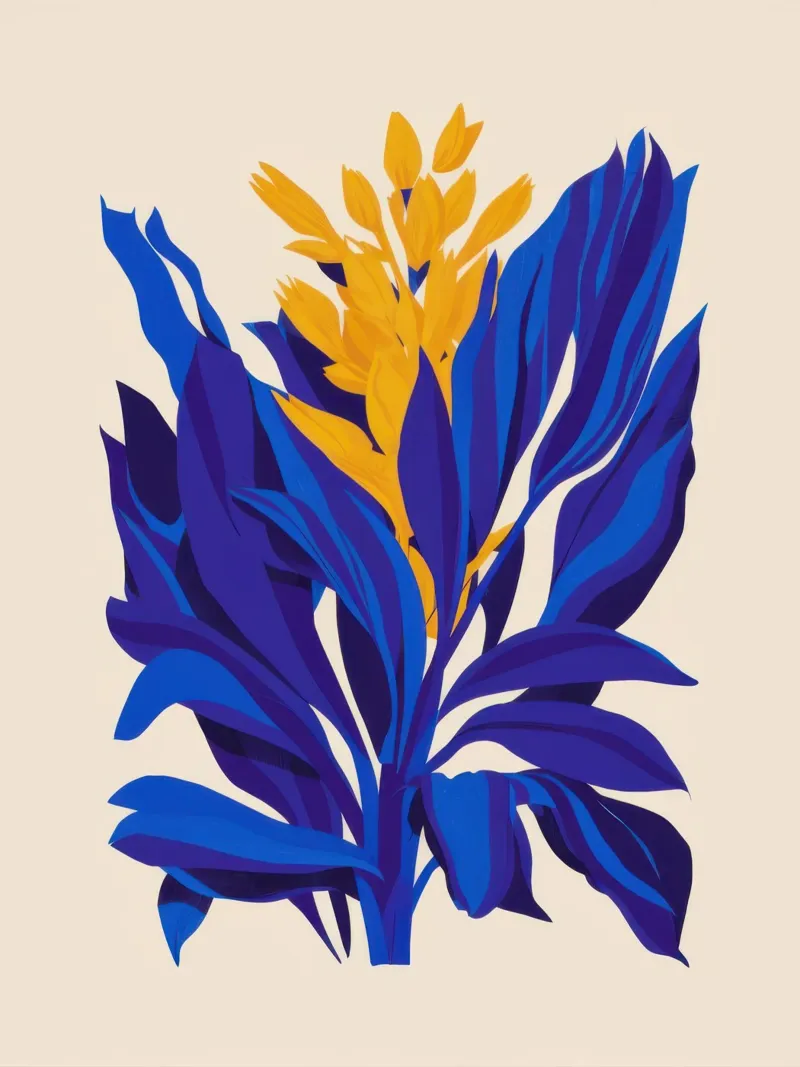 Kobalt Botanischer Traum Hahnemühle von Line Fable