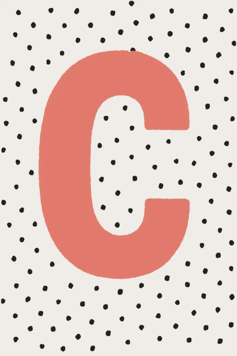 Lettera C con punti - Poster design tipografico plexiglass da KidzStudio