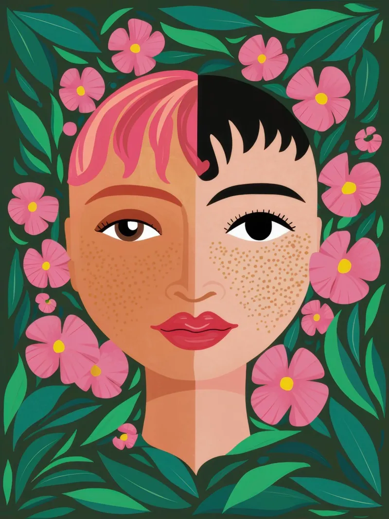 Fanciulla incoronata di fiori poster da Line Fable