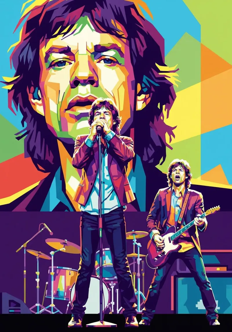 Mick Jagger performance (2) pellicola backlit da Hantamrata