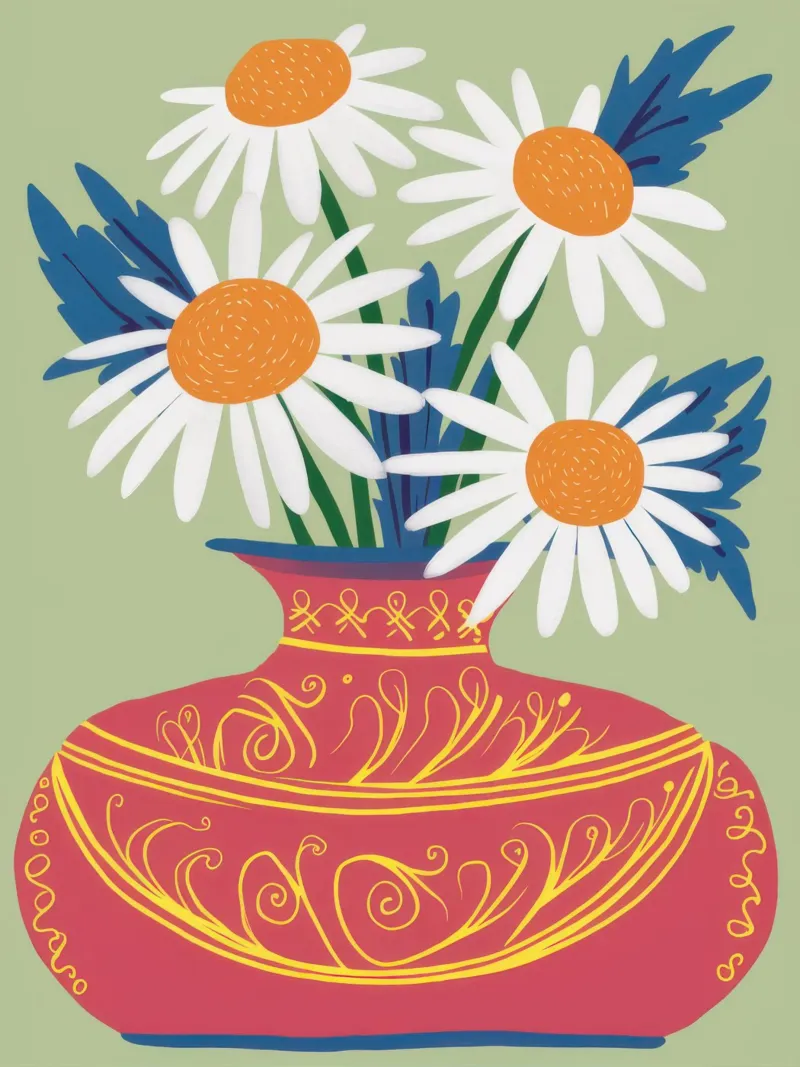 Bouquet di margherite ornato poster da Line Fable