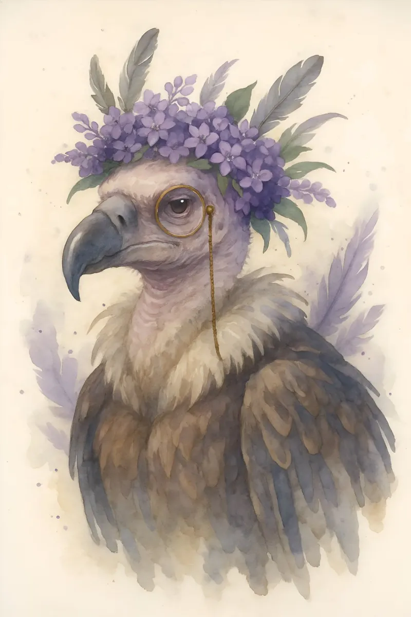 De edele toeschouwer: Gier in Violet canvas met Baklijst van Graceful Desine