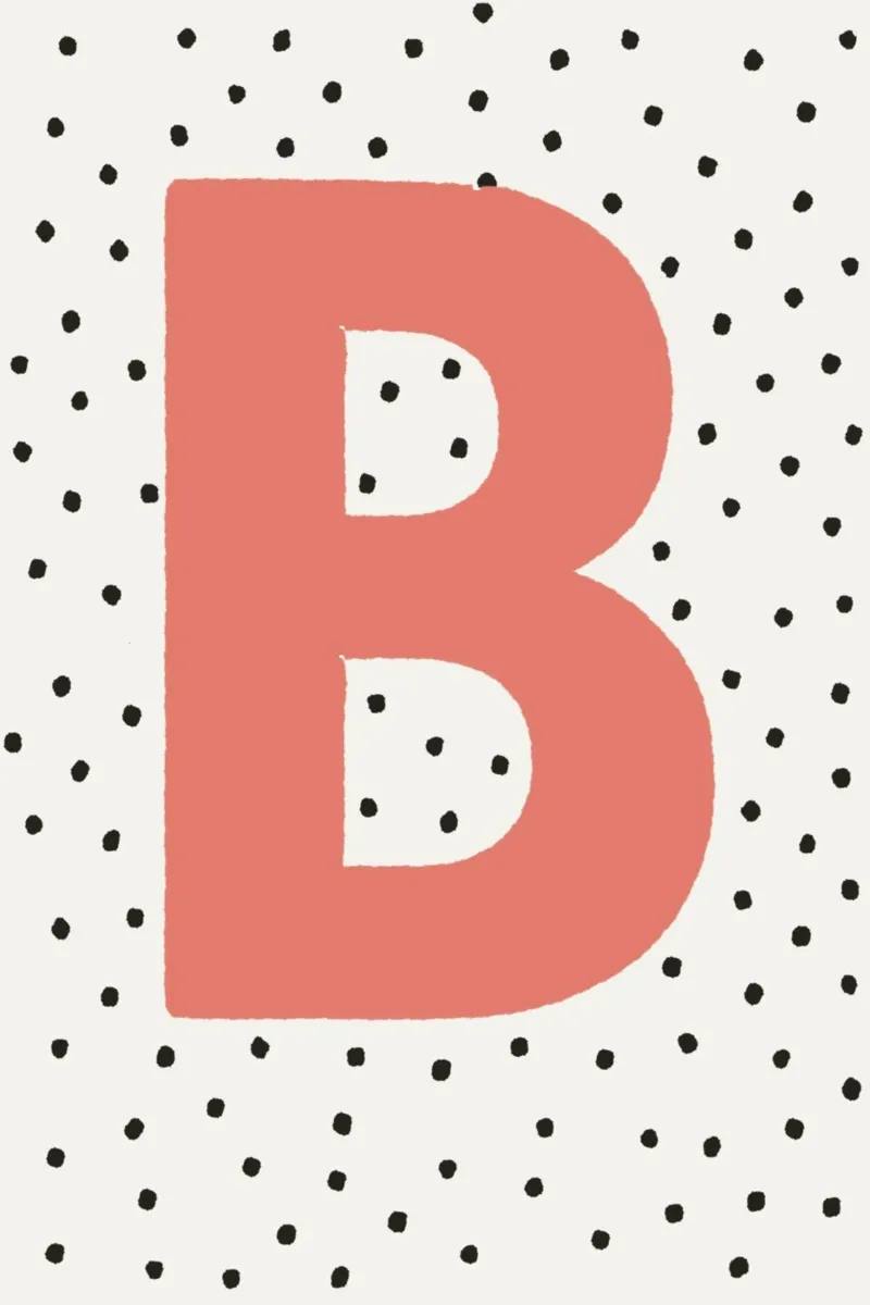 Initial B on polka dots - Scandinavian poster canvas by KidzStudio
