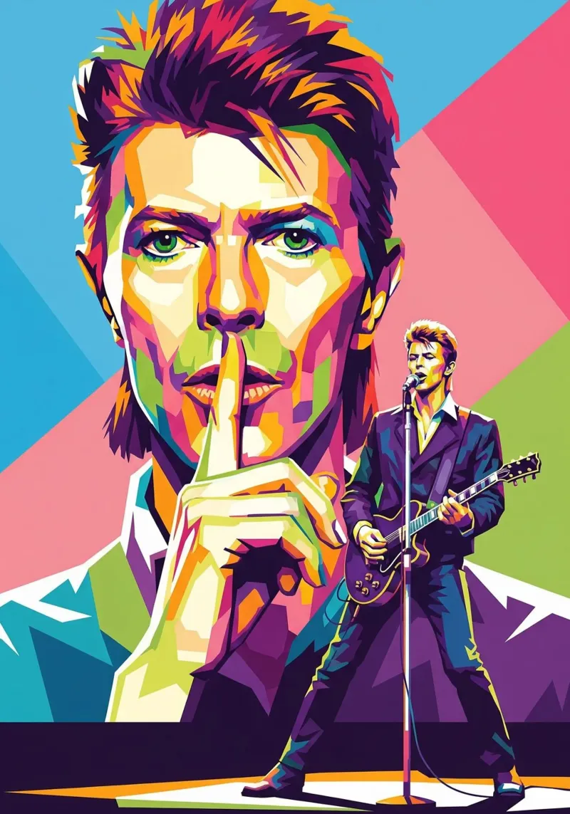David Bowie - WPAP art style (2) poster da Hantamrata