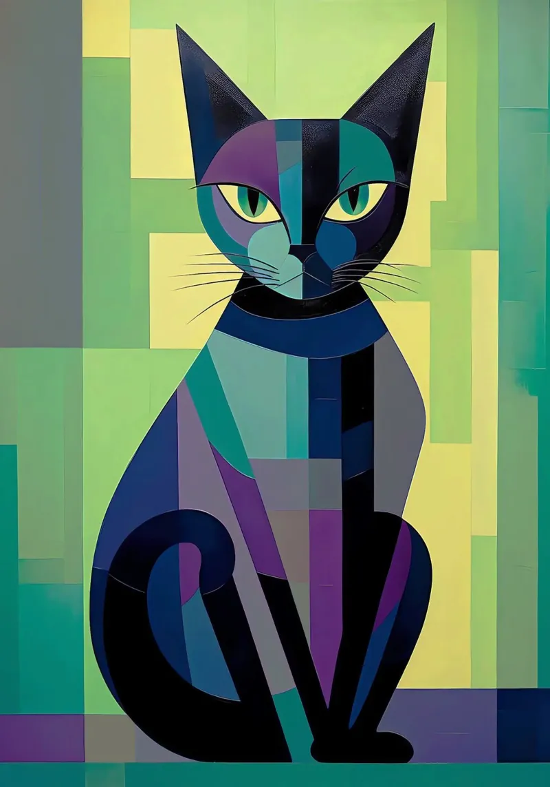 Gatto colorato geometrico pellicola backlit da Kaden