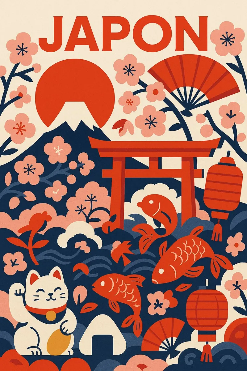 JAPAN - The zen and graphic poster alu-dibond by JETLAG | affiches voyage