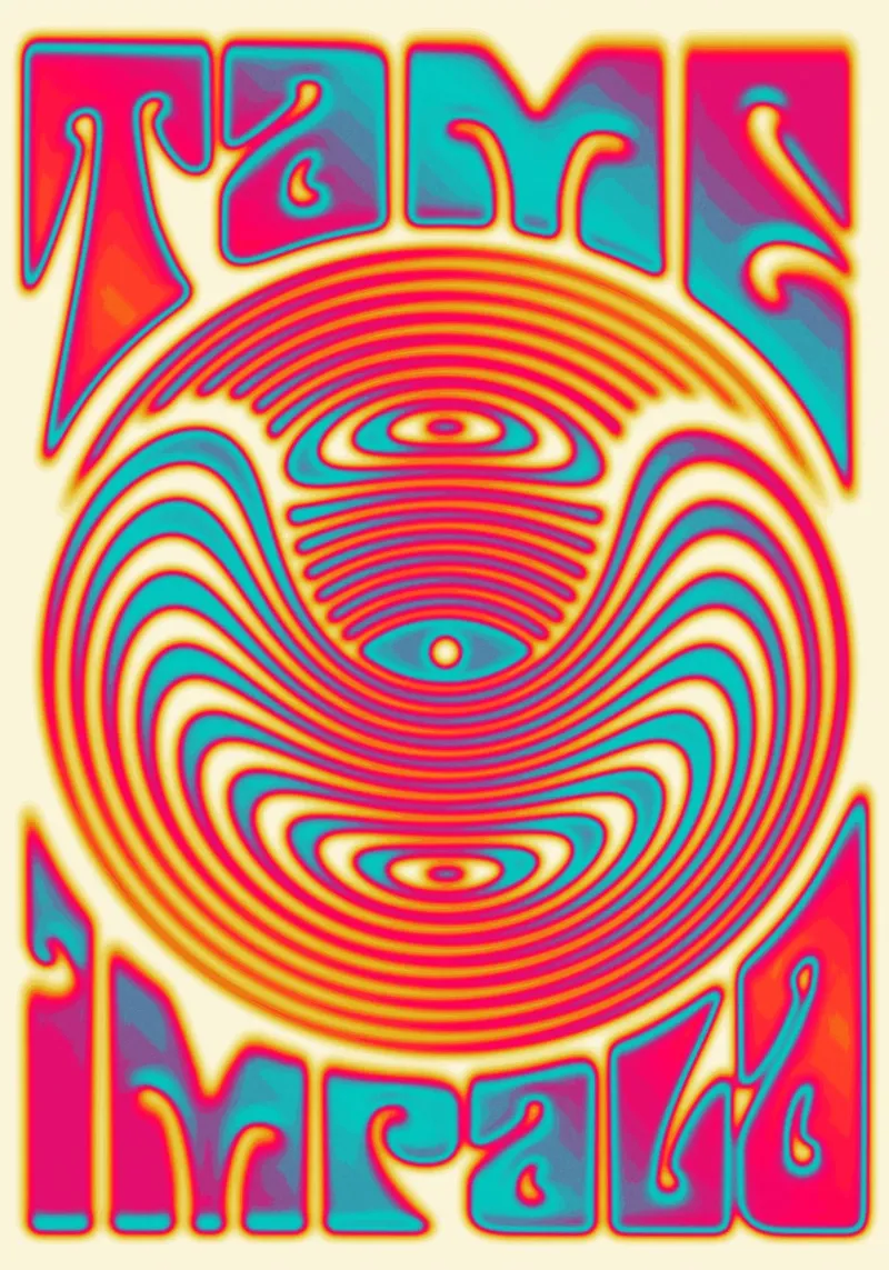 tame impala sergi delgado psyco poster mockup groovy 2 pellicola backlit da mixmat