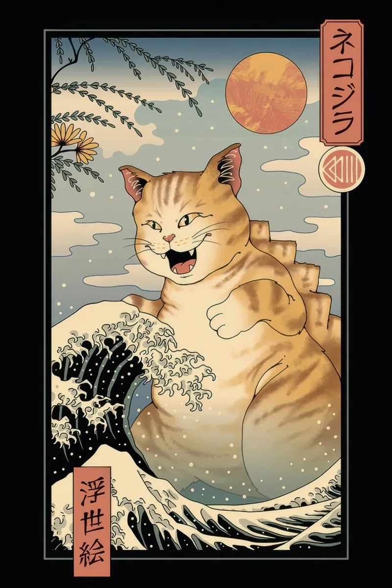 Vincent Trinidad - Catzilla Ukiyoe pellicola backlit da mixmat