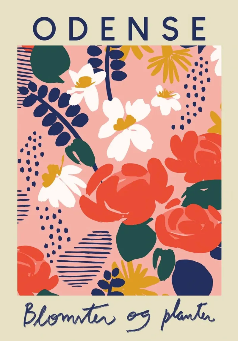 Giardino botanico di Odense - Stampa floreale astratta danese poster da homdeco