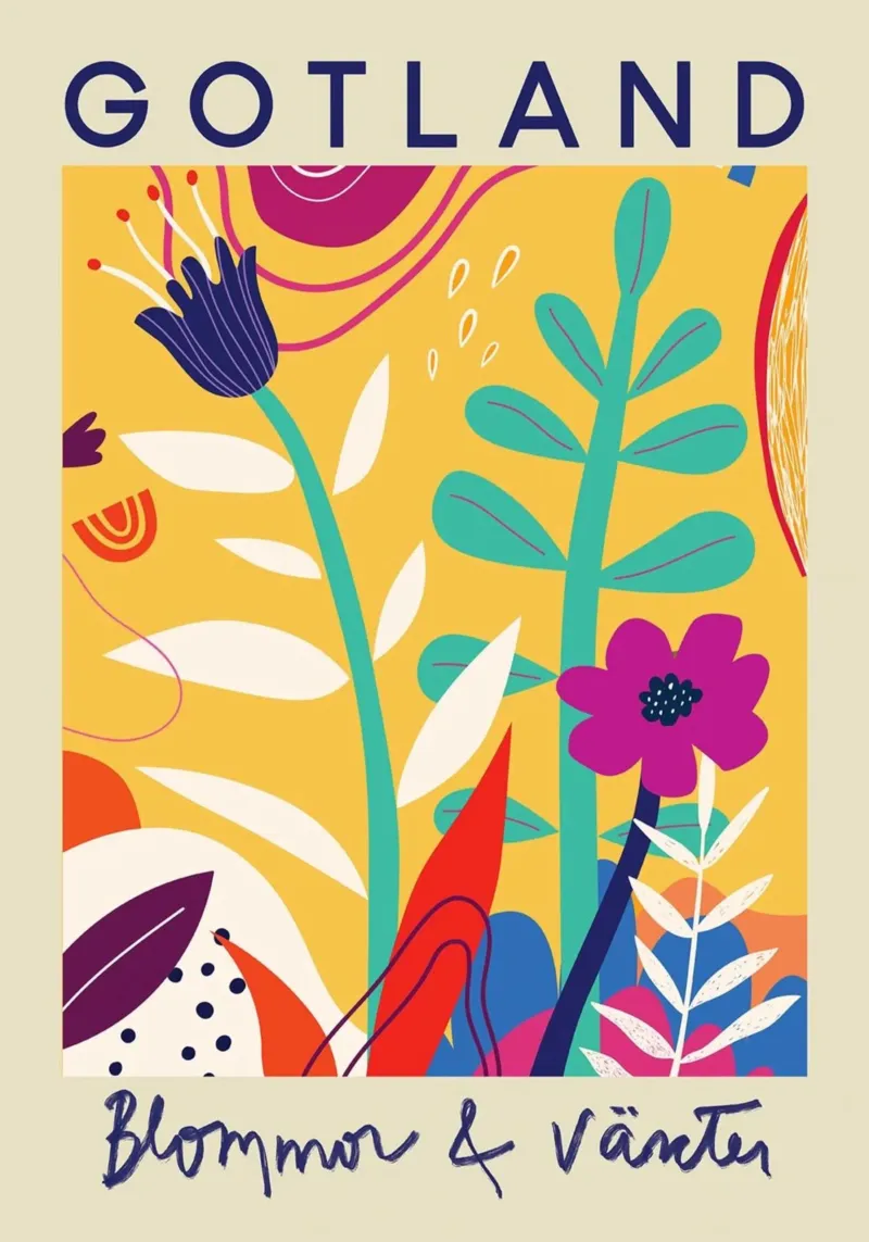 Gotland Botanical Abstract - Stampa d'arte della vivace flora svedese carta hahnemühle da homdeco