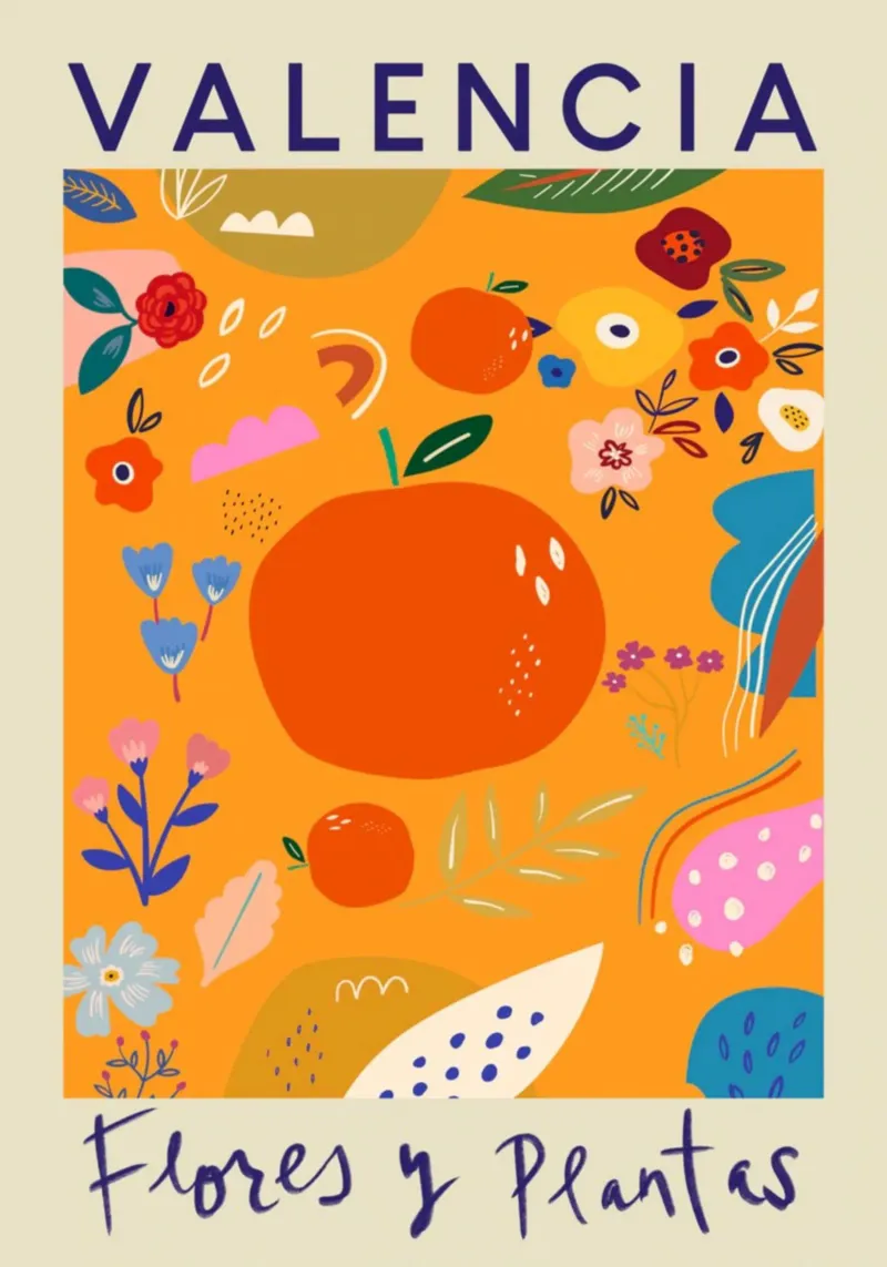 Fiori e piante di Valencia - Agrumi e fiori vivaci in Spagna poster da homdeco