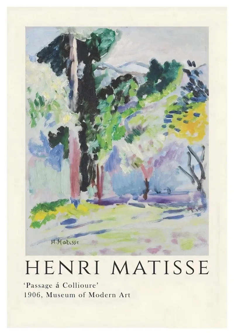 Matisse "Passage à Collioure" Fauvist Landscape Print canvas with Floater frame by homdeco