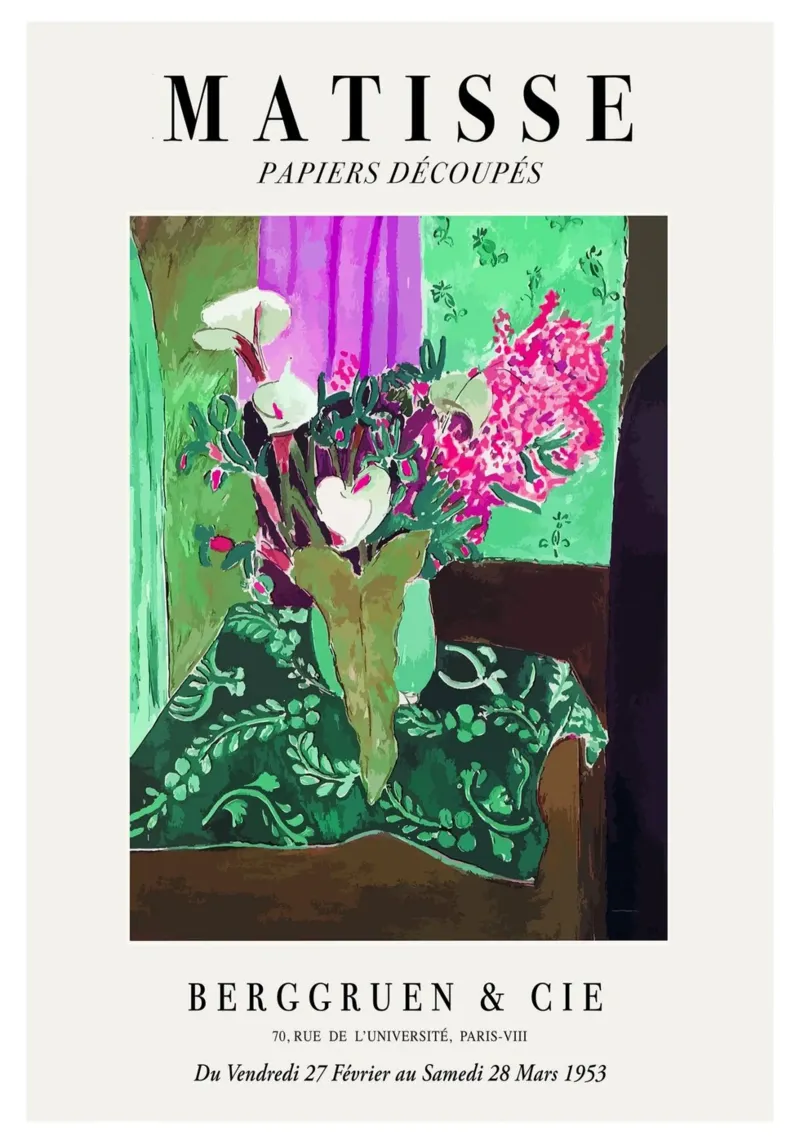Matisse "Papiers Découpés", stampa di una vivace natura morta poster con telaio in alluminio da homdeco