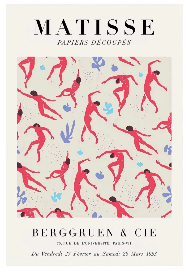 Matisse "Papiers Découpés" Dancing Figures Pattern Print canvas with Floater frame by homdeco