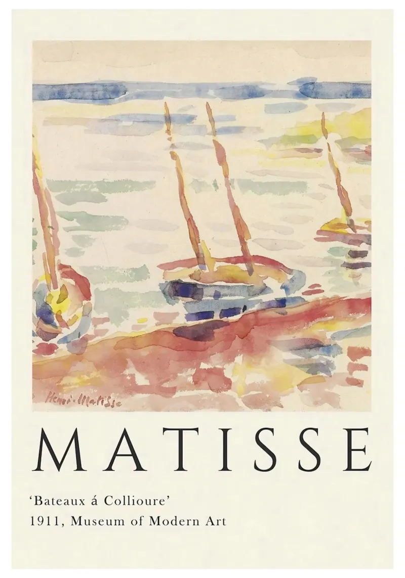 Matisse "Boats at Collioure" Fauvist Seascape Print canvas by homdeco