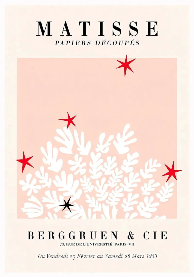 Matisse "Papiers Découpés" White Botanical Stars Print hahnemühle by homdeco