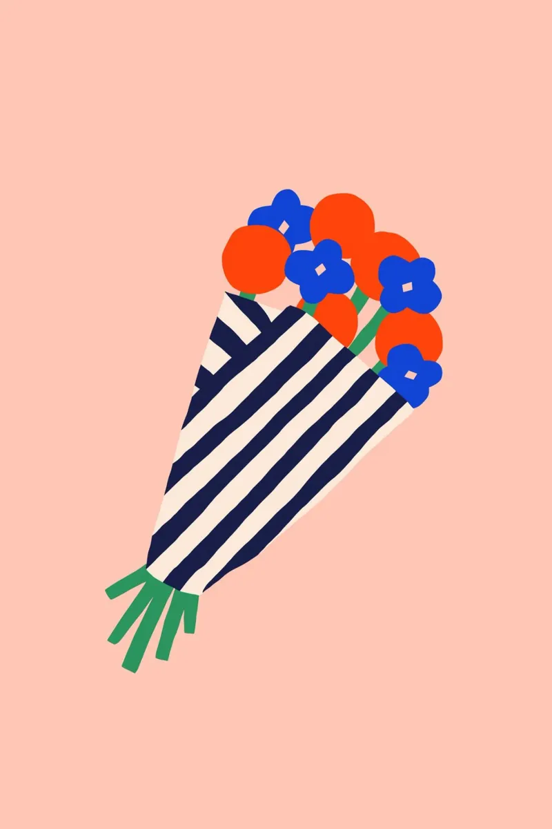 Bouquet of flowers poster con telaio in legno da Maren Gross