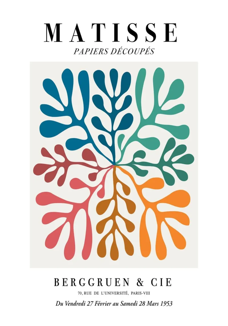 Matisse "Papiers Découpés" Vibrant Botanical Vortex Print hahnemühle by homdeco