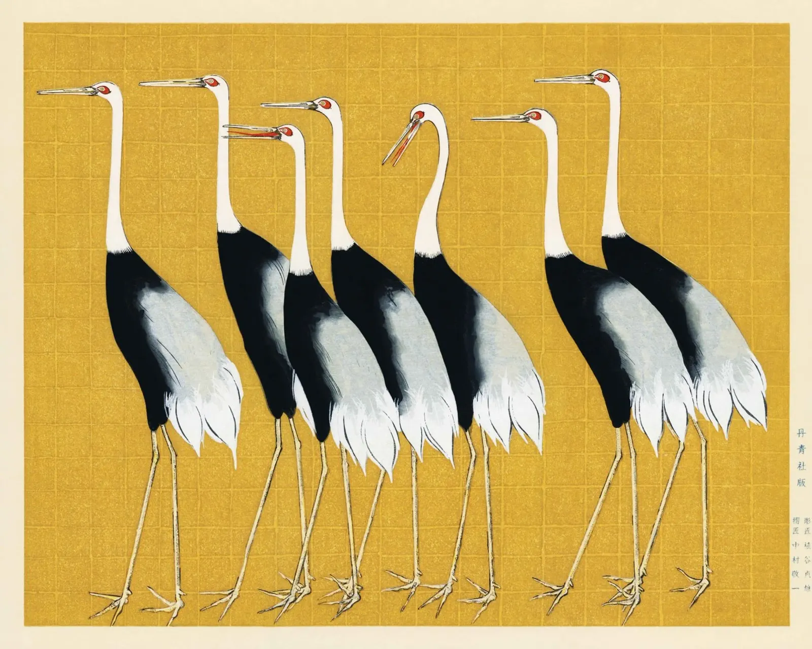 Japanese red-crowned crane by Ogata Kōrin alu-dibond by Venus Art