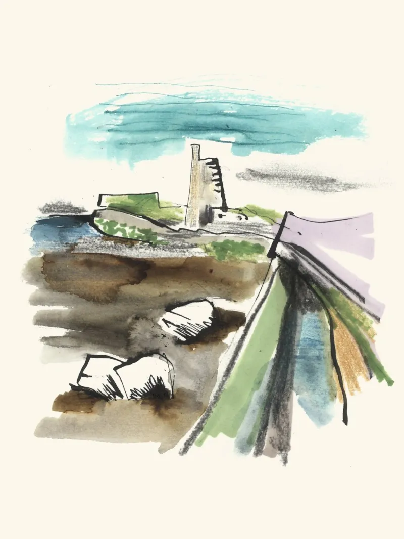 Saint-Vaast-la-Hougue. schizzo a mano inchiostro/acquerello poster da ISABO Creations