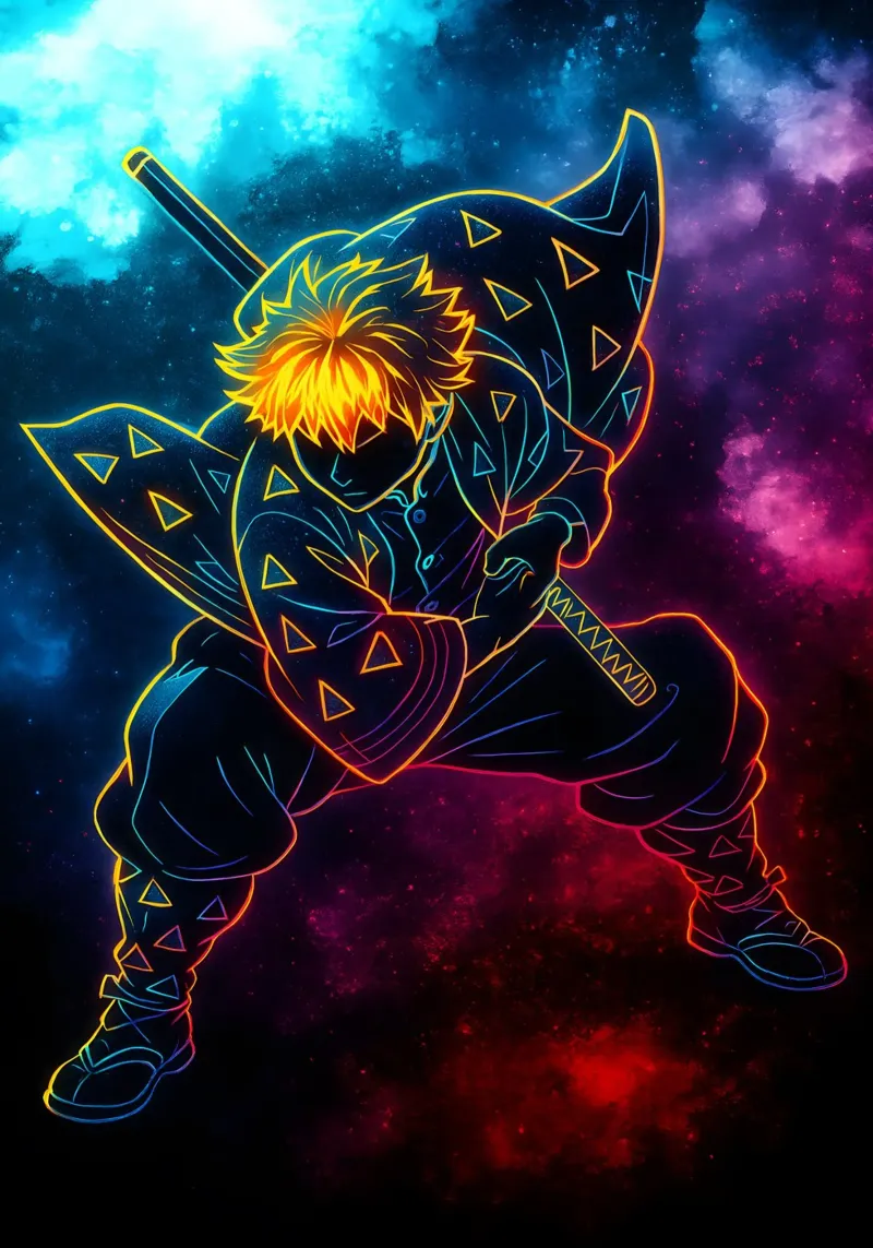 Soul Of Demon slayer Agatsuma Zenitsu carta hahnemühle da DGSoulheroes