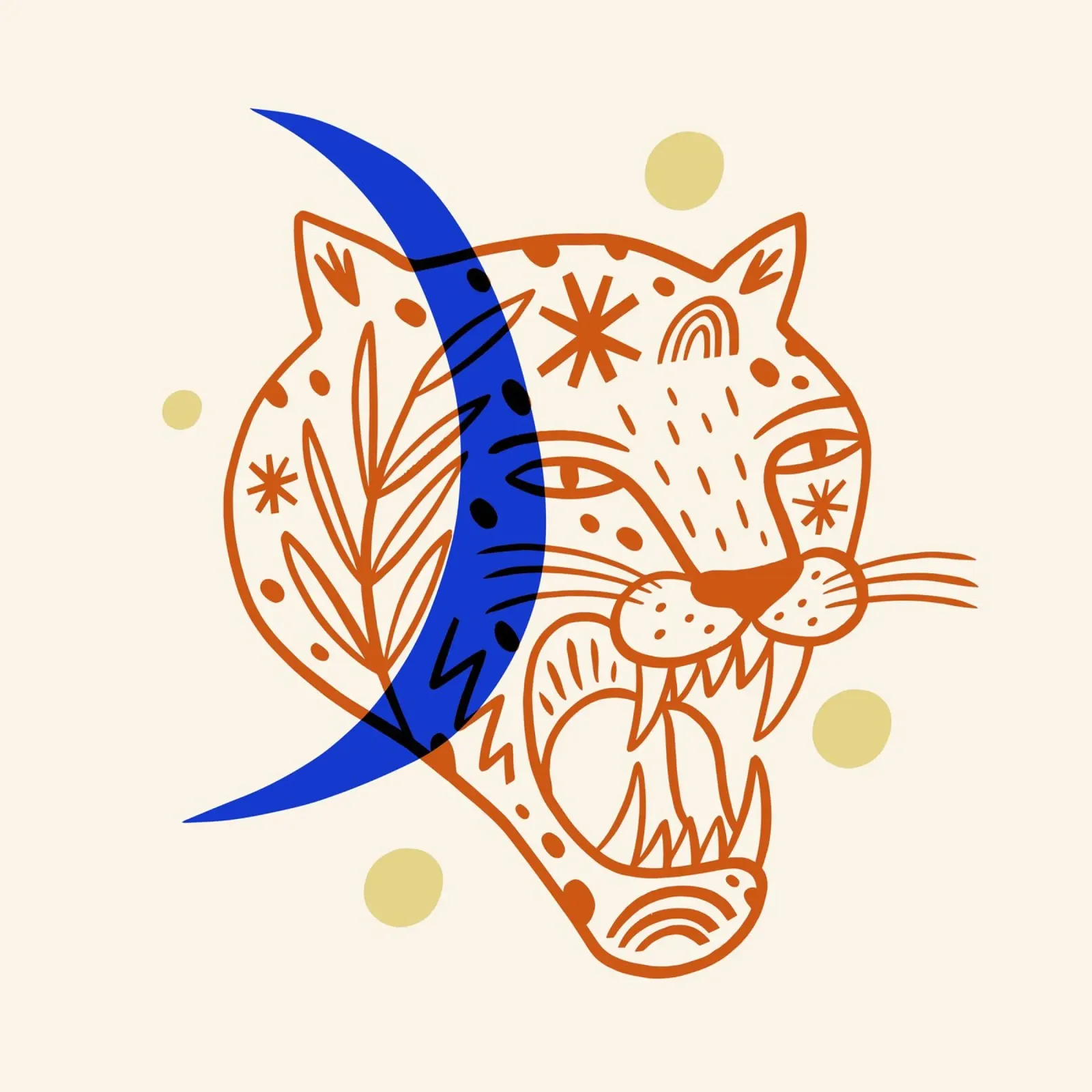 Boho Tiger No 02 poster con telaio in plastica da treechild