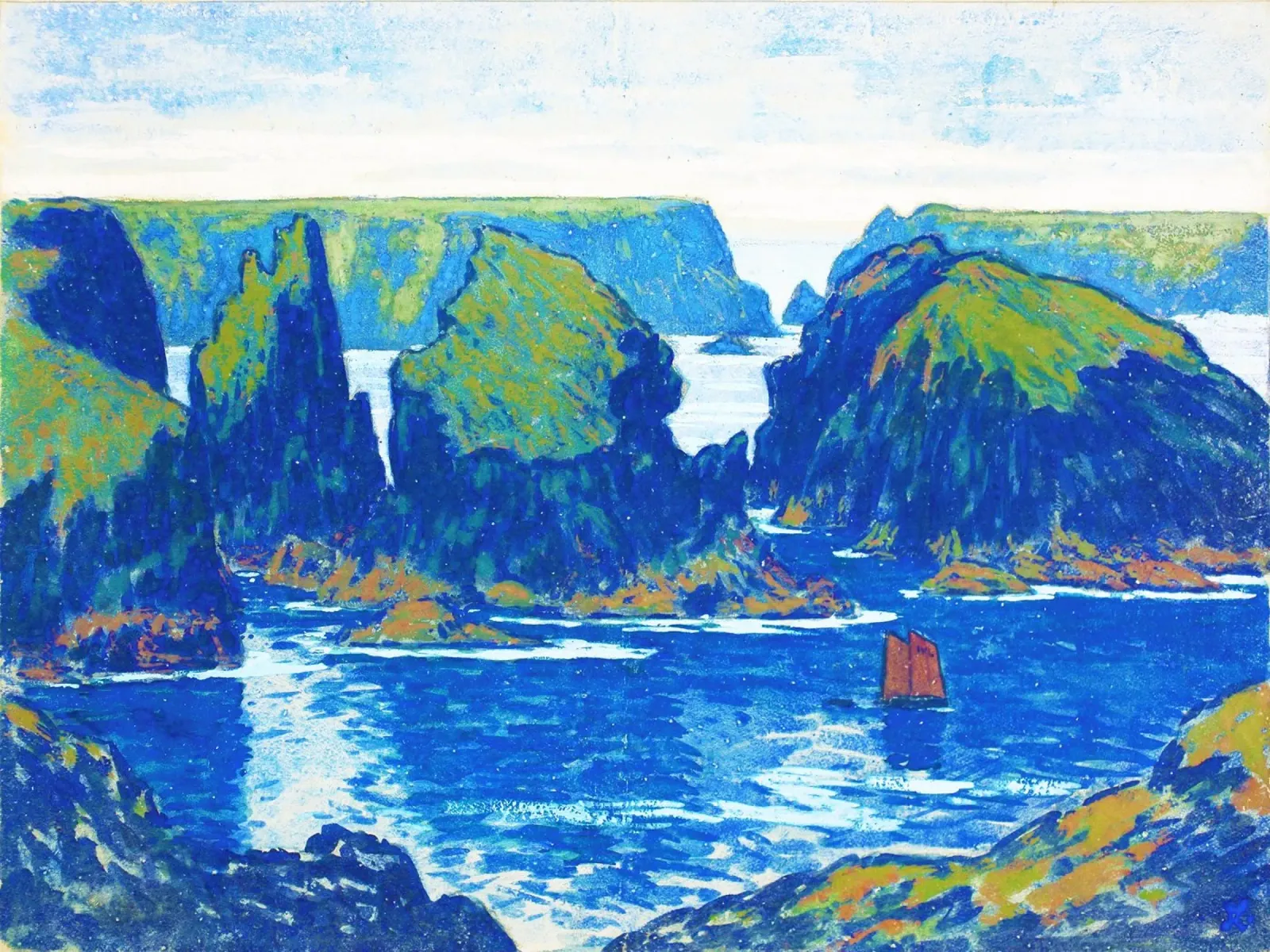 Belle-Île, Goulphar by Jean-Francis Auburtin i backlit film by Venus Art