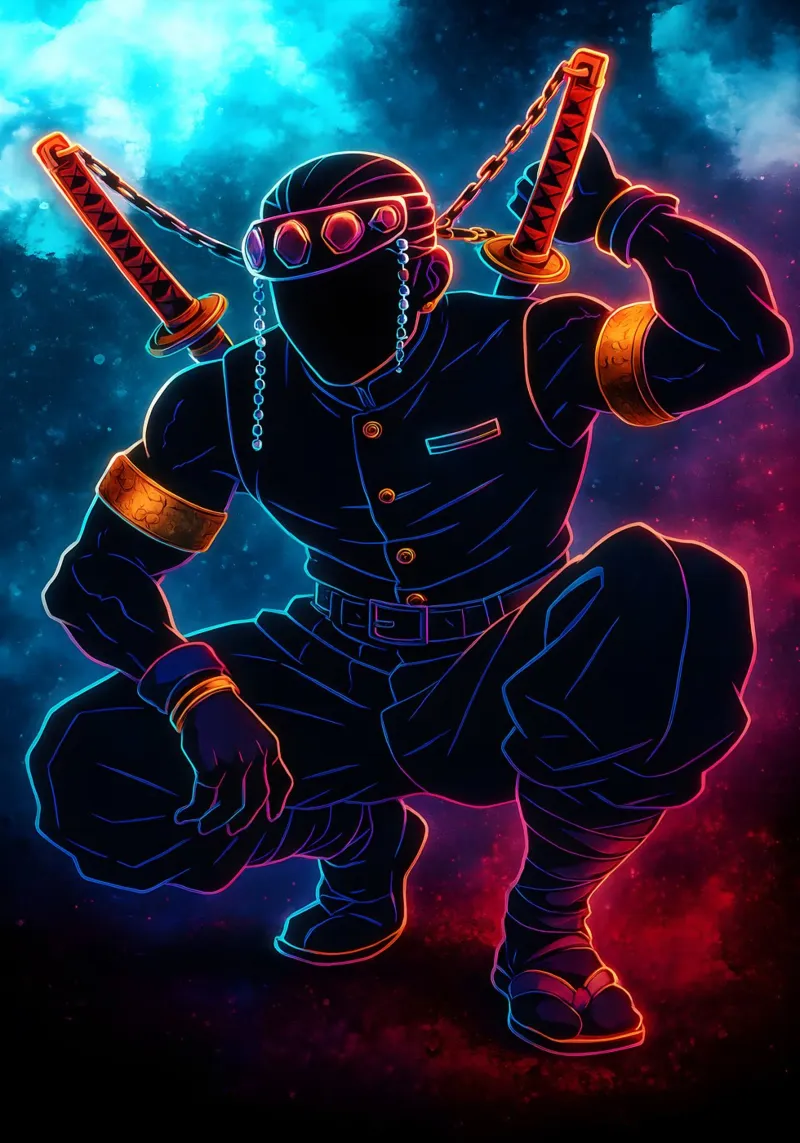 Soul Of Demon slayer Uzui Tengen alluminio dibond da DGSoulheroes
