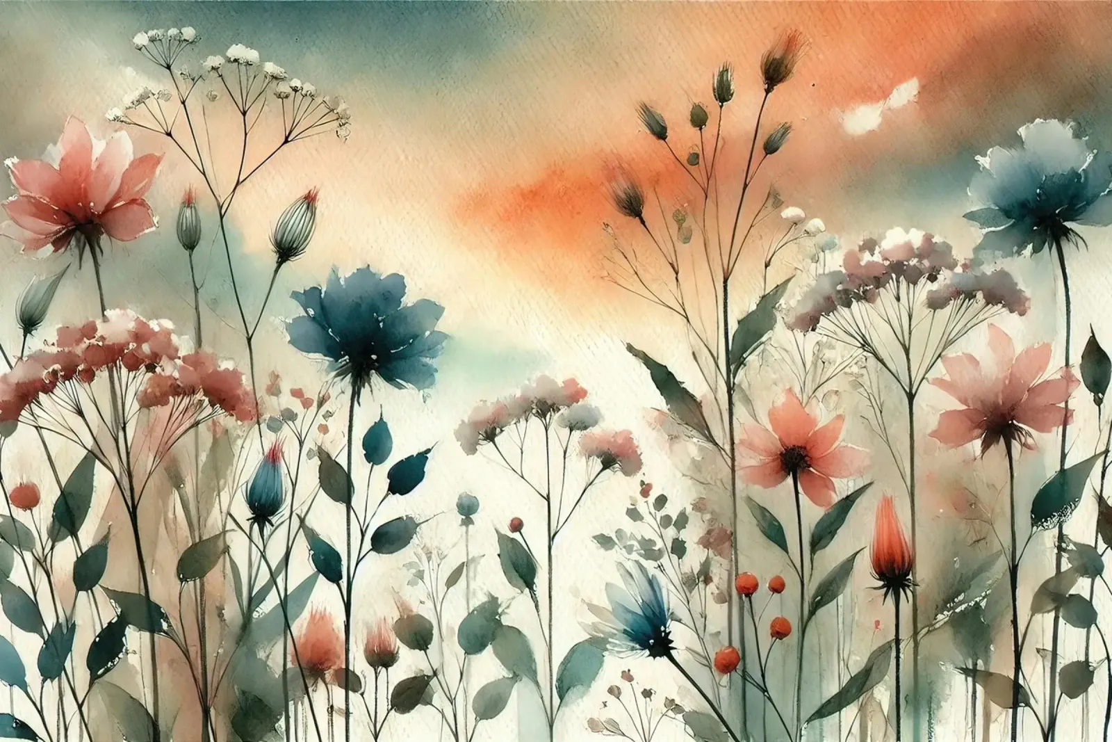 Serene Flora Symfonie canvas met Baklijst van Chromatic Fusion Studio